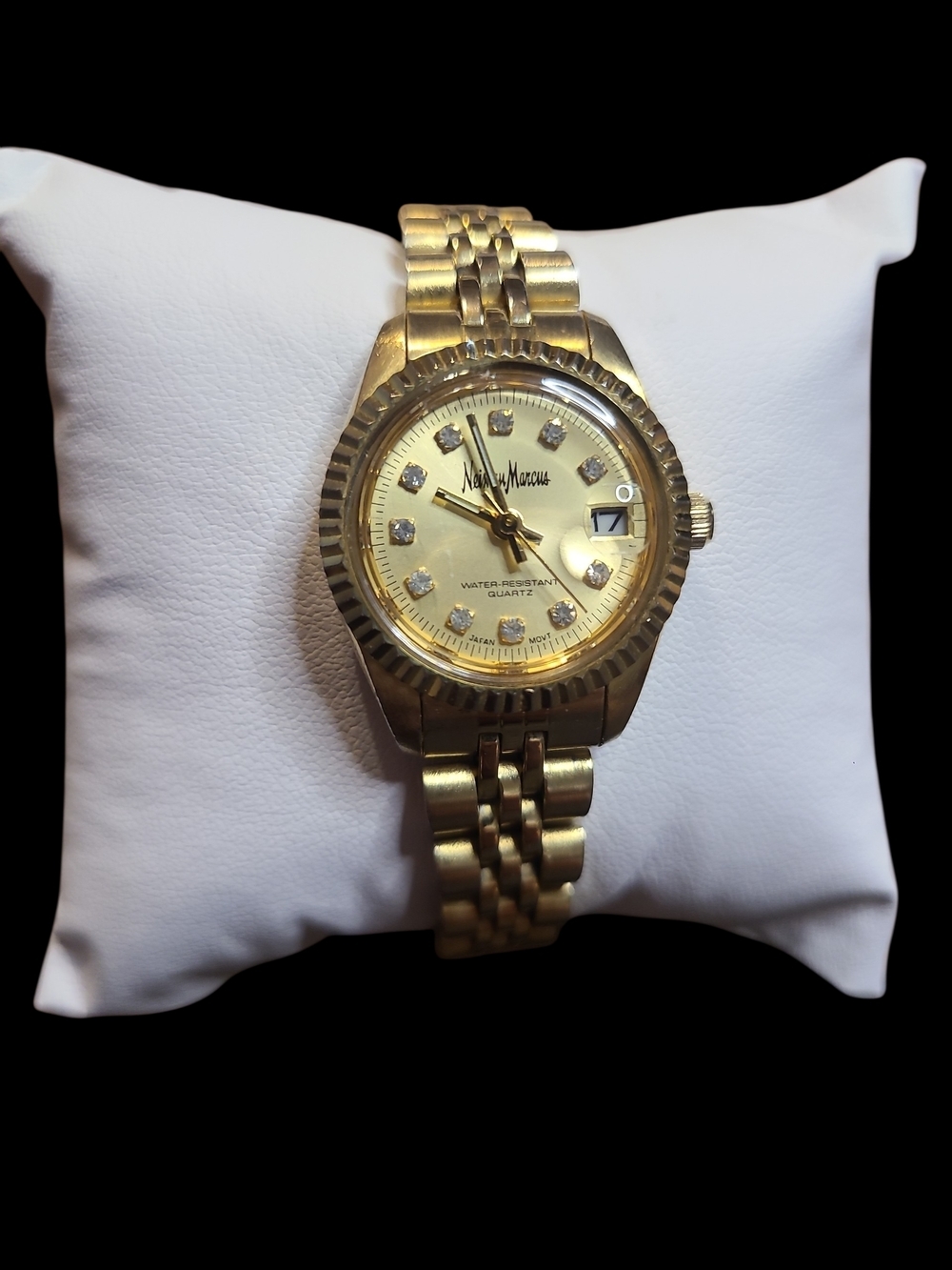 Neiman Marcus Quartz Gold-Tone Women's Bracelet Watch with Crystal Accents